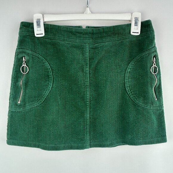 Forever 2 green corduroy mini skirt preppy y2k – size Medium - Picture 1 of 5